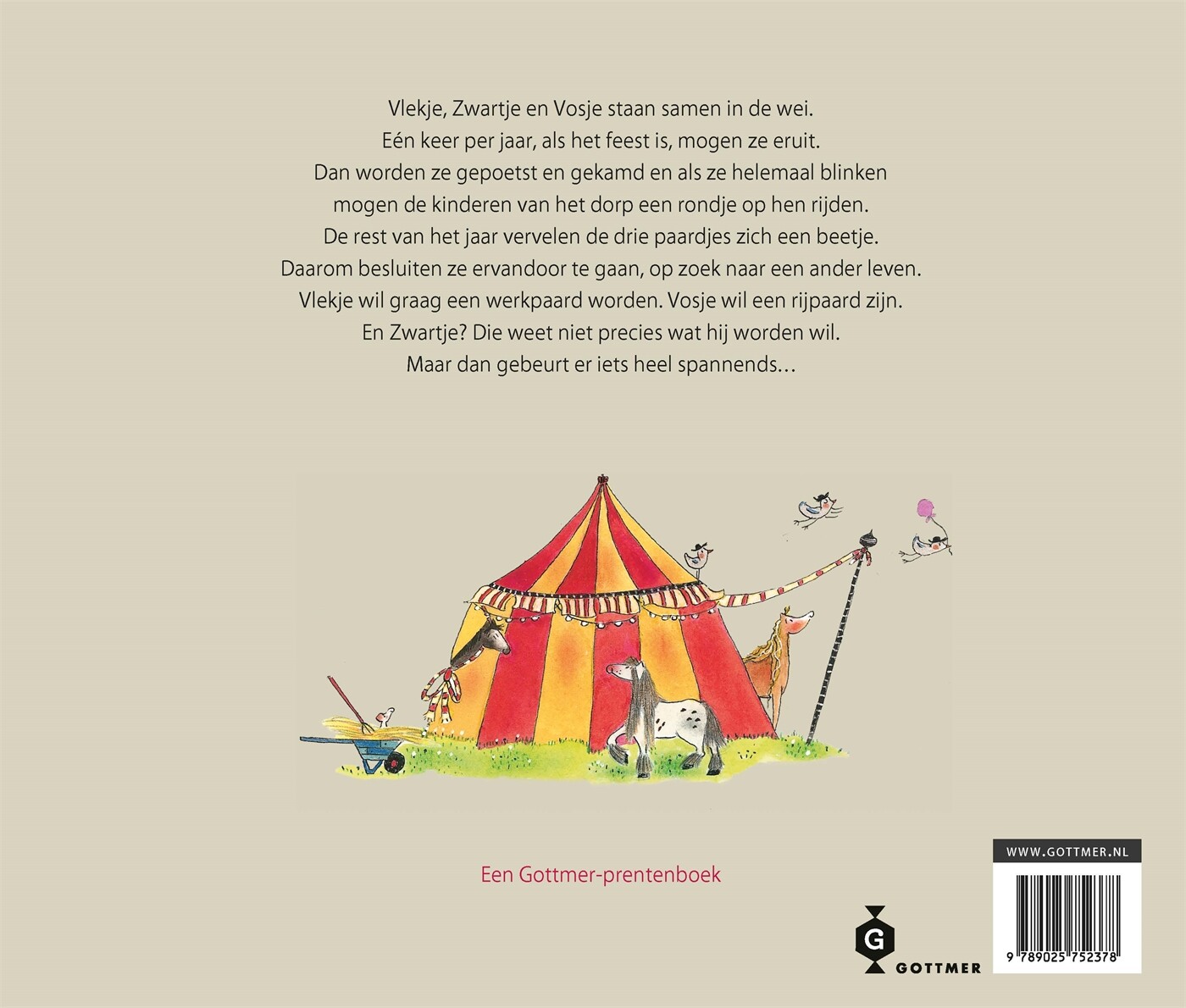 Drie dappere paardjes achterkant