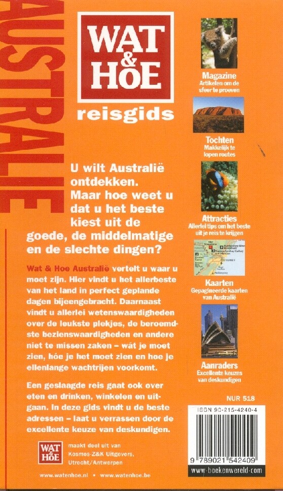 Australie / Kosmos reisgidsen achterkant