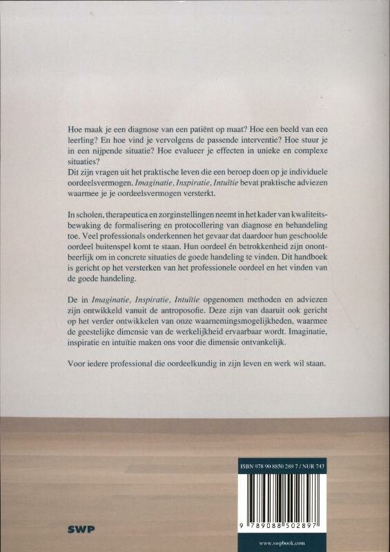 Imaginatie, inspiratie, intuïtie achterkant