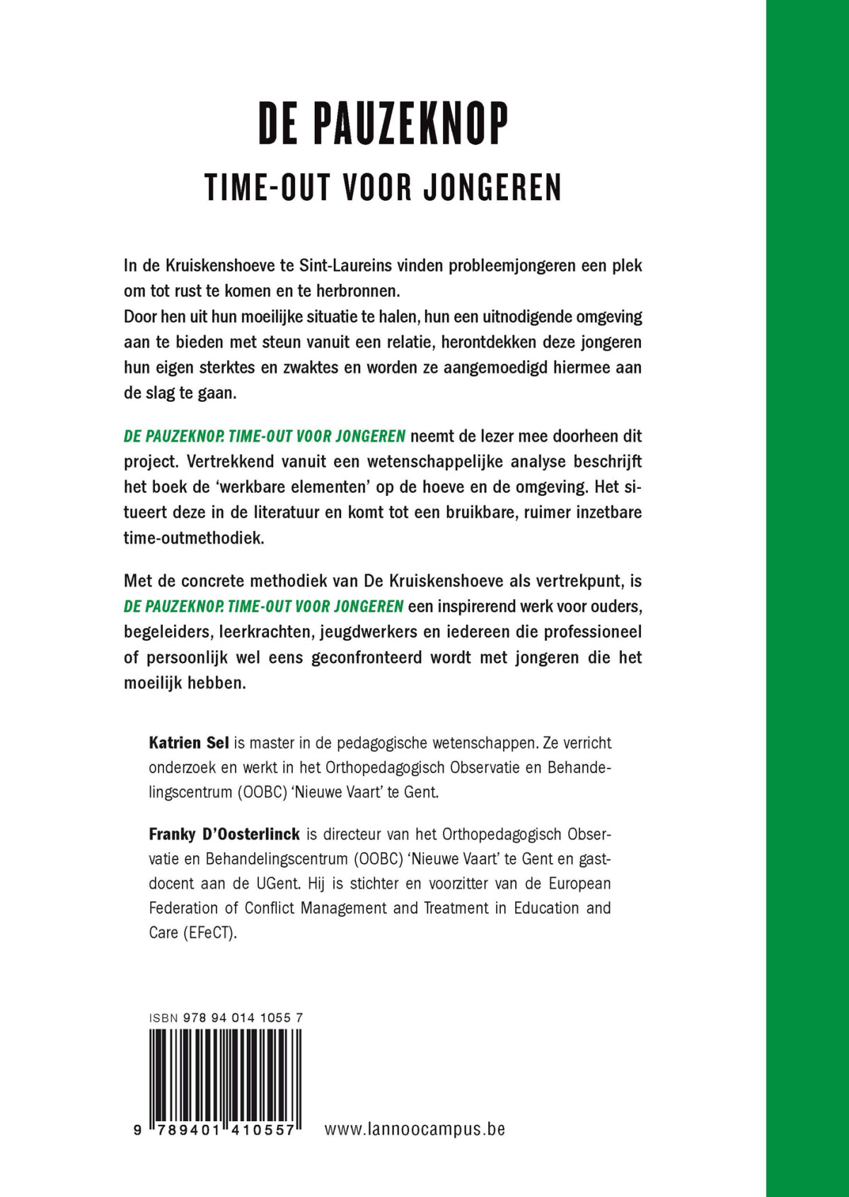 De pauzeknop achterkant