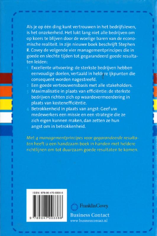 4 managementprincipes voor gegarandeerde resultaten achterkant