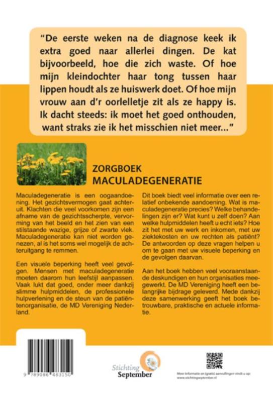 Maculadegeneratie / Zorgboek achterkant