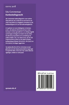 Sdu Commentaar Aanbestedingsrecht. Editie 2018. / Sducommentaar achterkant