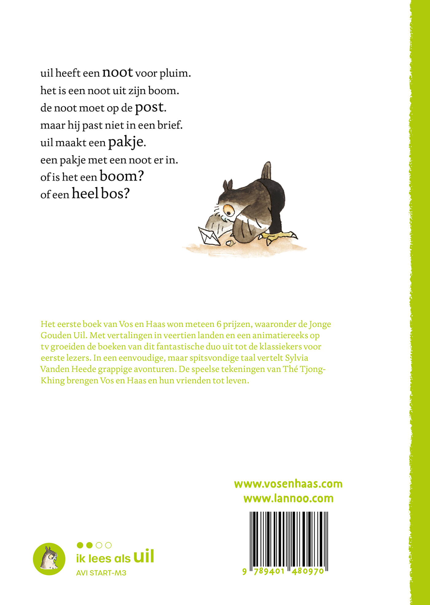 de boom van uil / Vos en Haas achterkant