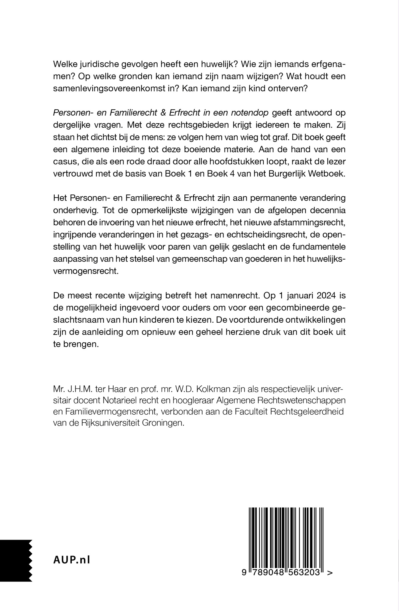 Personen- en Familierecht en Erfrecht achterkant