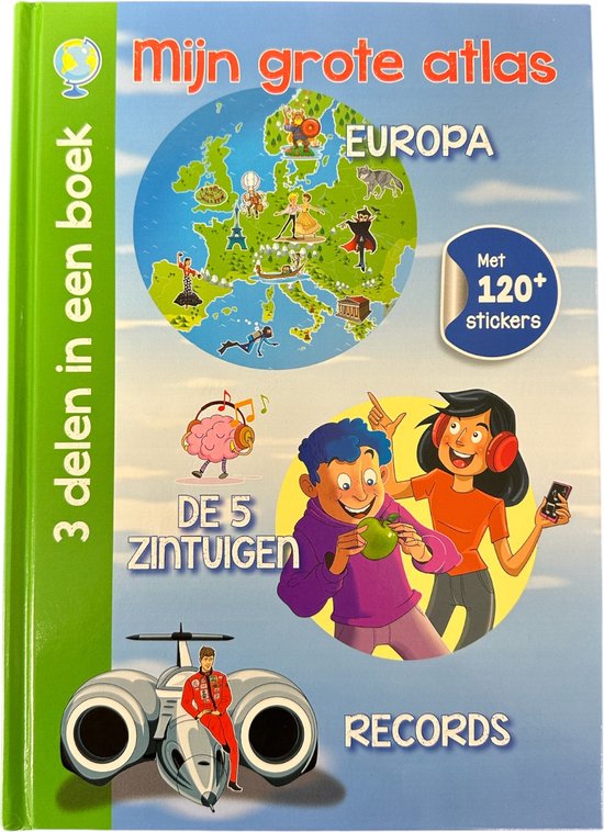 Mijn Grote Atlas Europa - 5 Zintuigen Records - 120+ Stickers