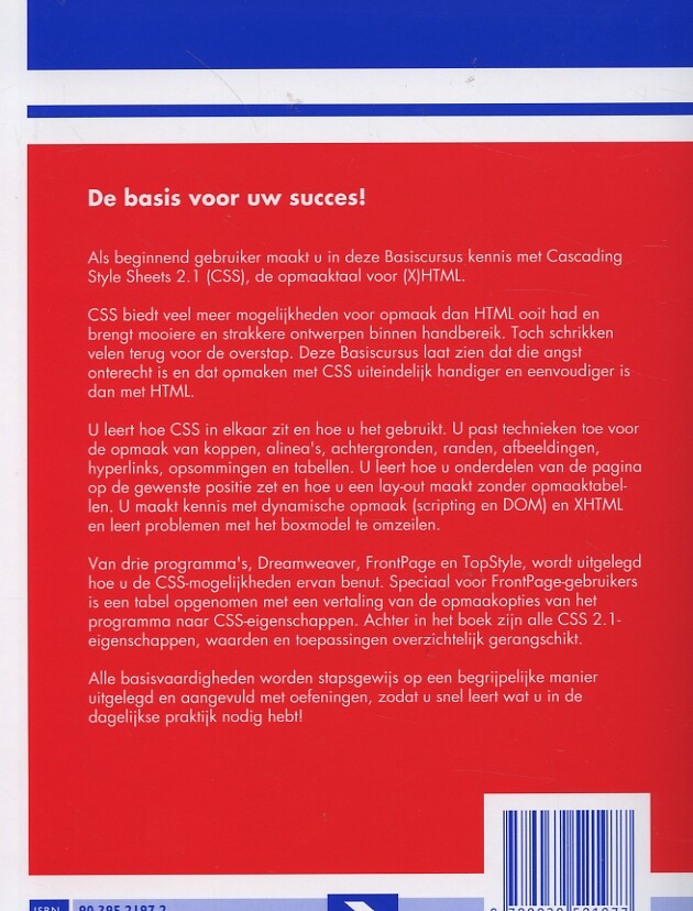 Basiscursussen Basiscursus Cascading Style Sheets / Basiscursussen achterkant