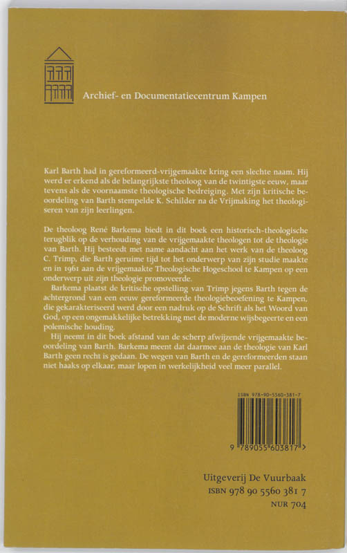 Nee tegen Karl Barth? / Ad Chartas-reeks / 3 achterkant