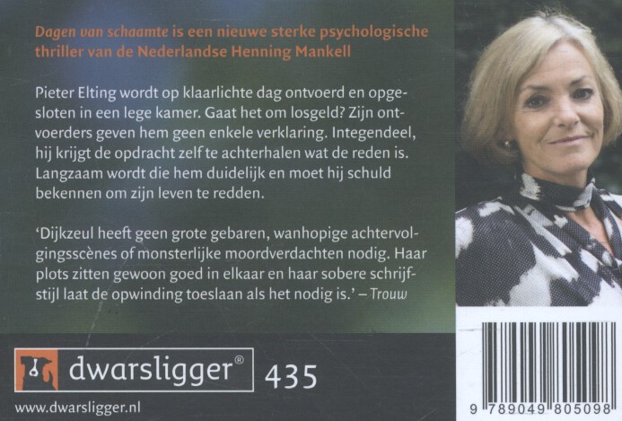 Dagen van schaamte / Dwarsligger / 435 achterkant