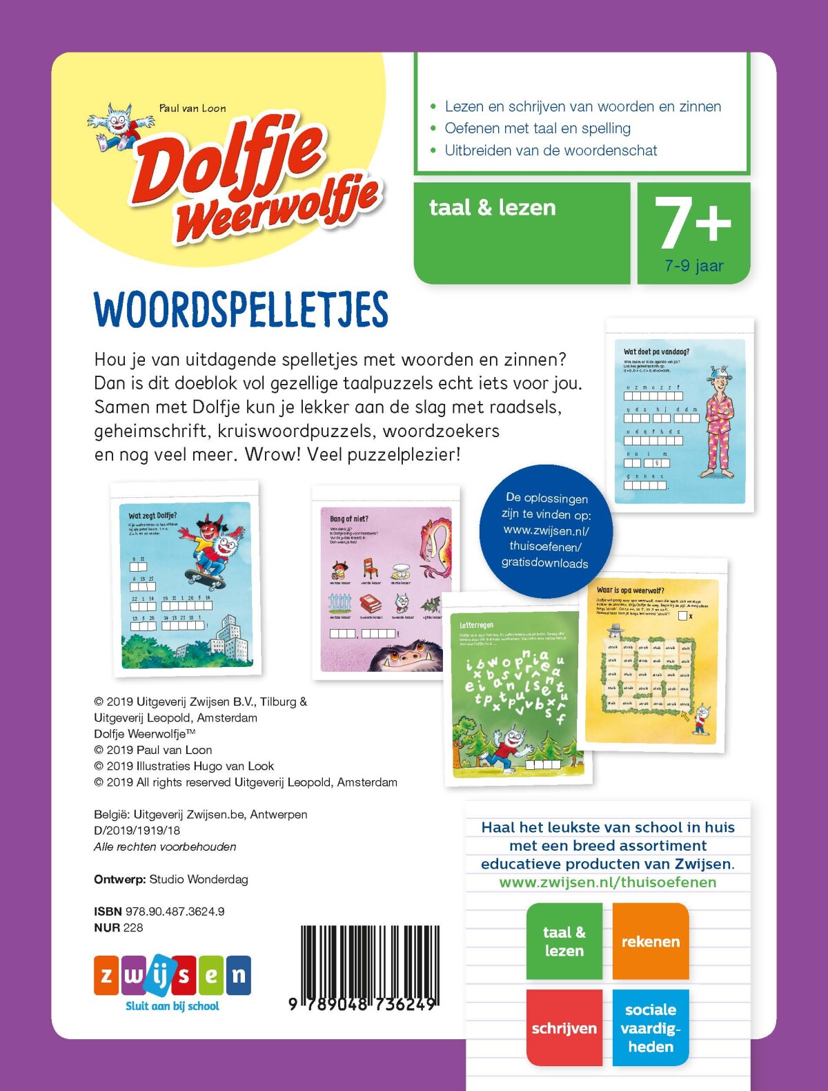 Dolfje Weerwolfje Woordspelletjes / Dolfje Weerwolfje achterkant