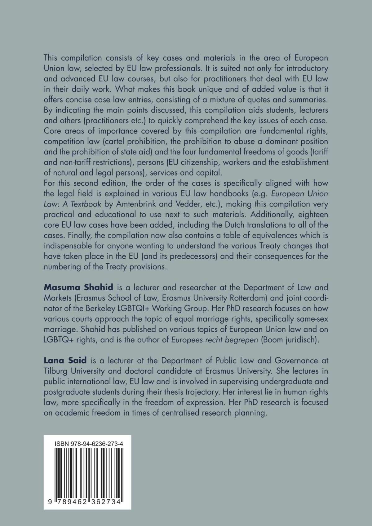 Cases and Materials European Union Law / Boom Jurisprudentie en documentatie achterkant