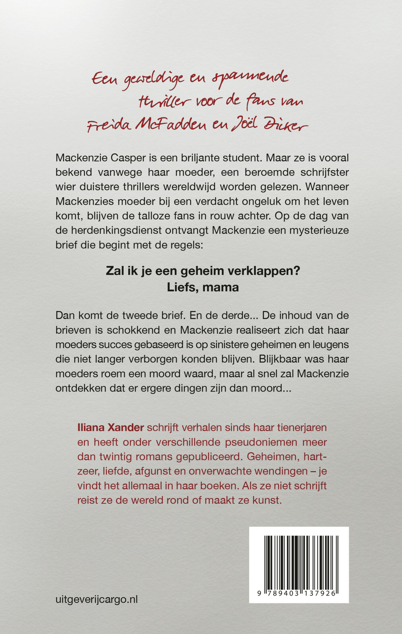Liefs, mama achterkant