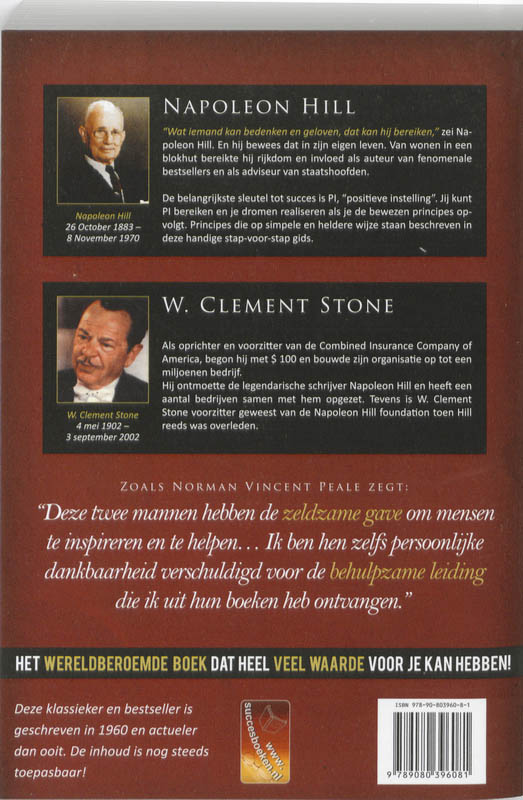 Succes door een positieve instelling achterkant