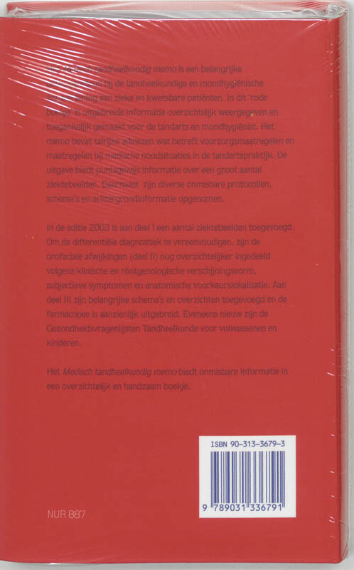 Medisch Tandheelkundig Memo 2003 achterkant