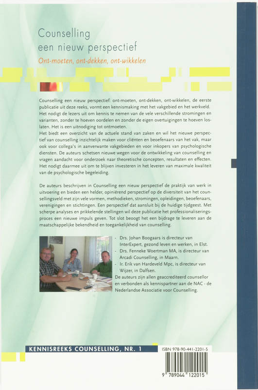 Counselling in nieuw perspectief / Kennisreeks Counselling / 1 achterkant