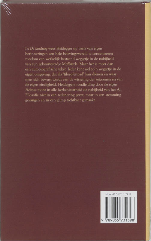 Heidegger-reeks  -   De landweg achterkant