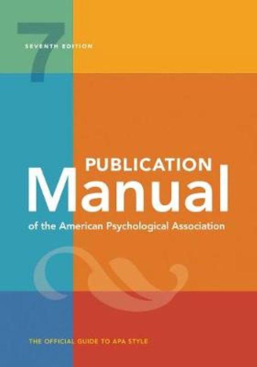 Publication Manual of the American Psychological Association