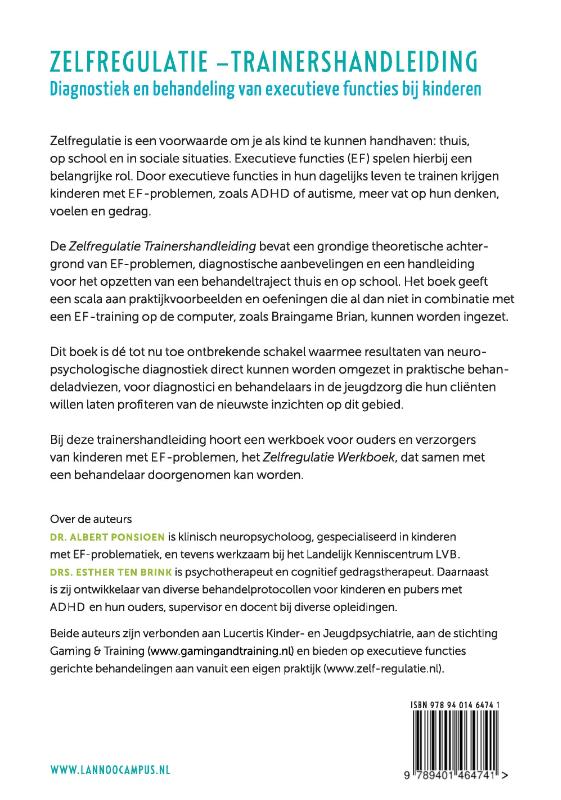 Zelfregulatie Trainershandleiding achterkant