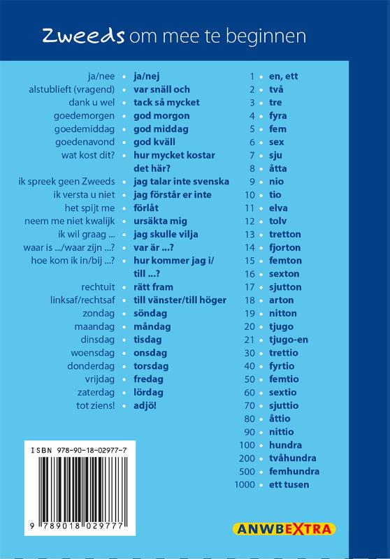 Zweeds / ANWB toeristenkaart achterkant