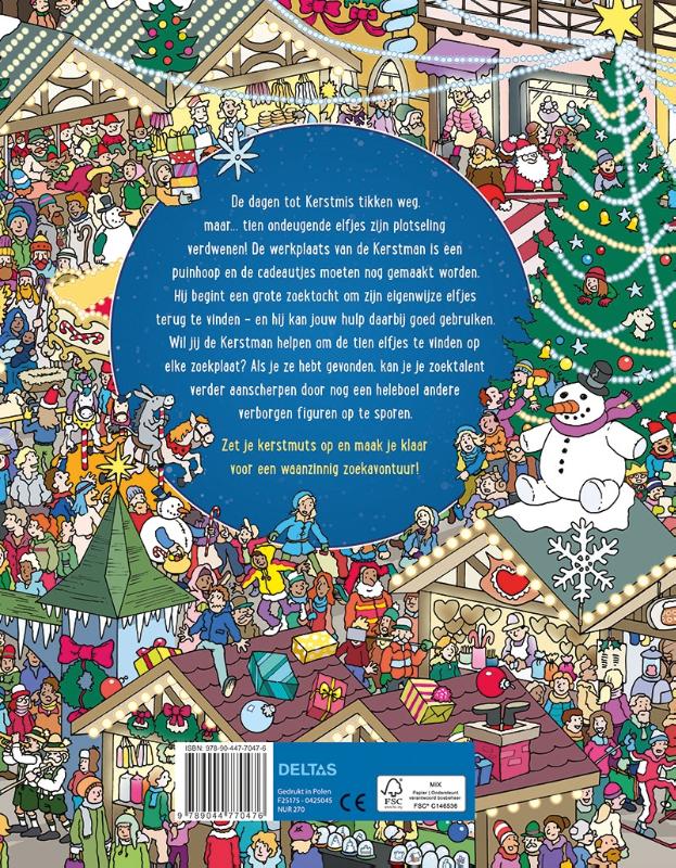 Waar zijn de kerstelfjes? / Kijk- en zoekboek achterkant