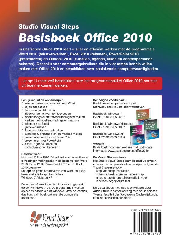 Basisboek Office 2010 achterkant