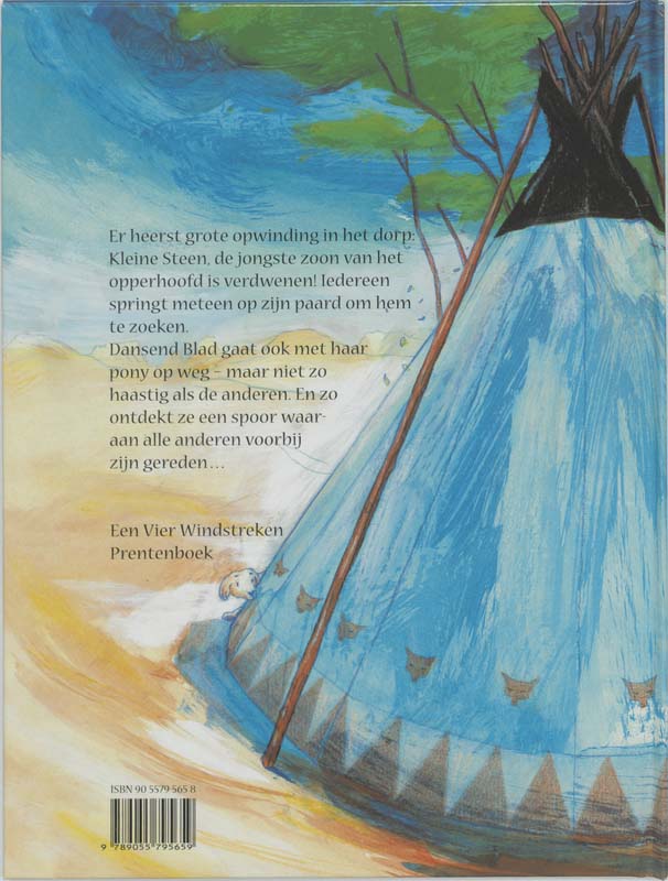 Dansend Blad, het indianenmeisje / Een Vier Windstreken prentenboek achterkant