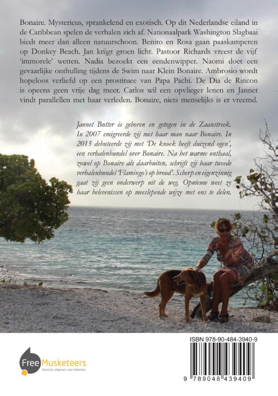 Flamingo's op brood achterkant