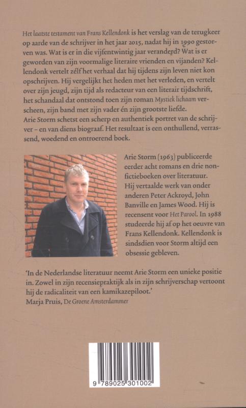 Het laatste testament van Frans Kellendonk achterkant