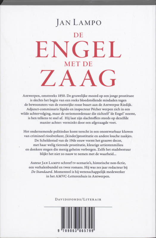 De engel met de zaag / Davidsfonds/Literair achterkant