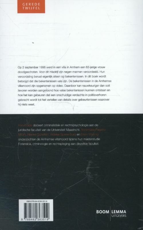 De Arnhemse villamoord / Gerede Twijfel achterkant