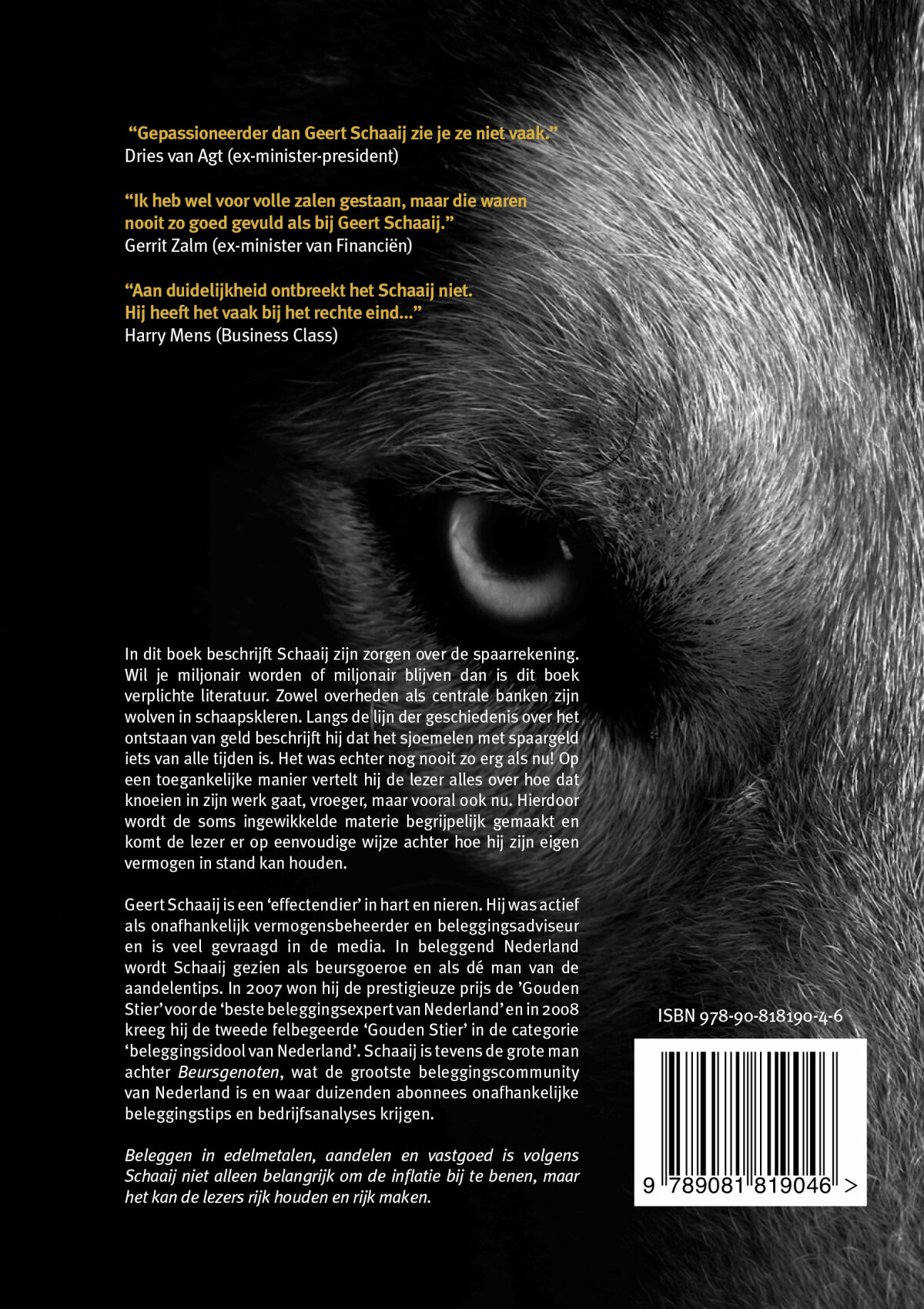 De wolf jaagt op uw geld De wolf jaagt op uw geld achterkant