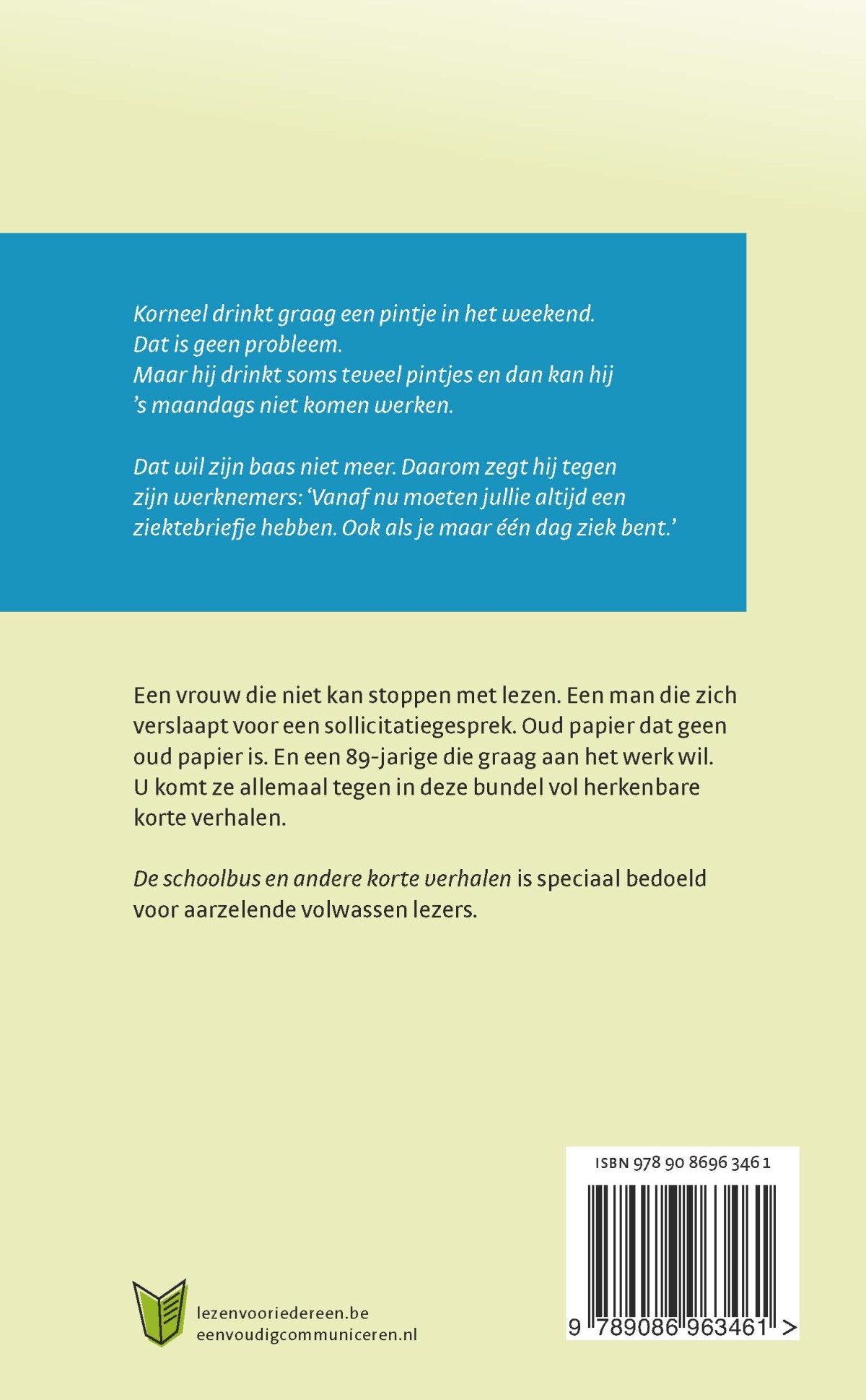 De schoolbus / Lezen voor iedereen achterkant
