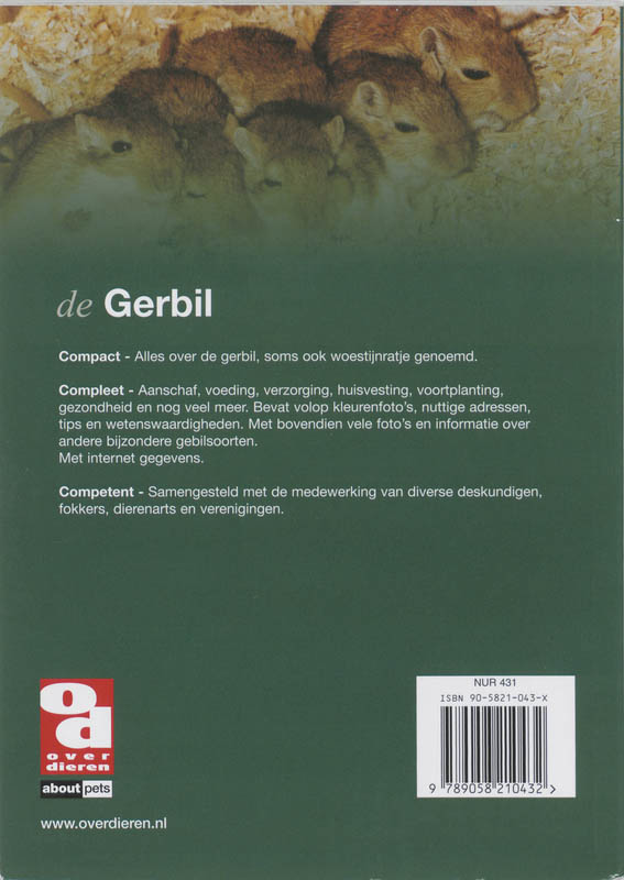 De gerbil / Over Dieren achterkant