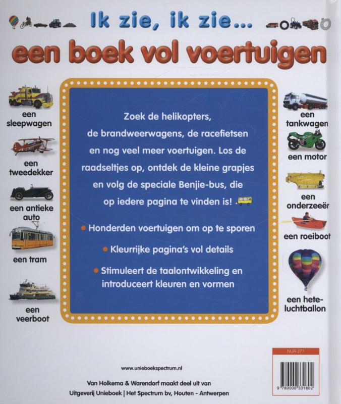 Ik Zie Ik Zie - Een boek vol voertuigen achterkant