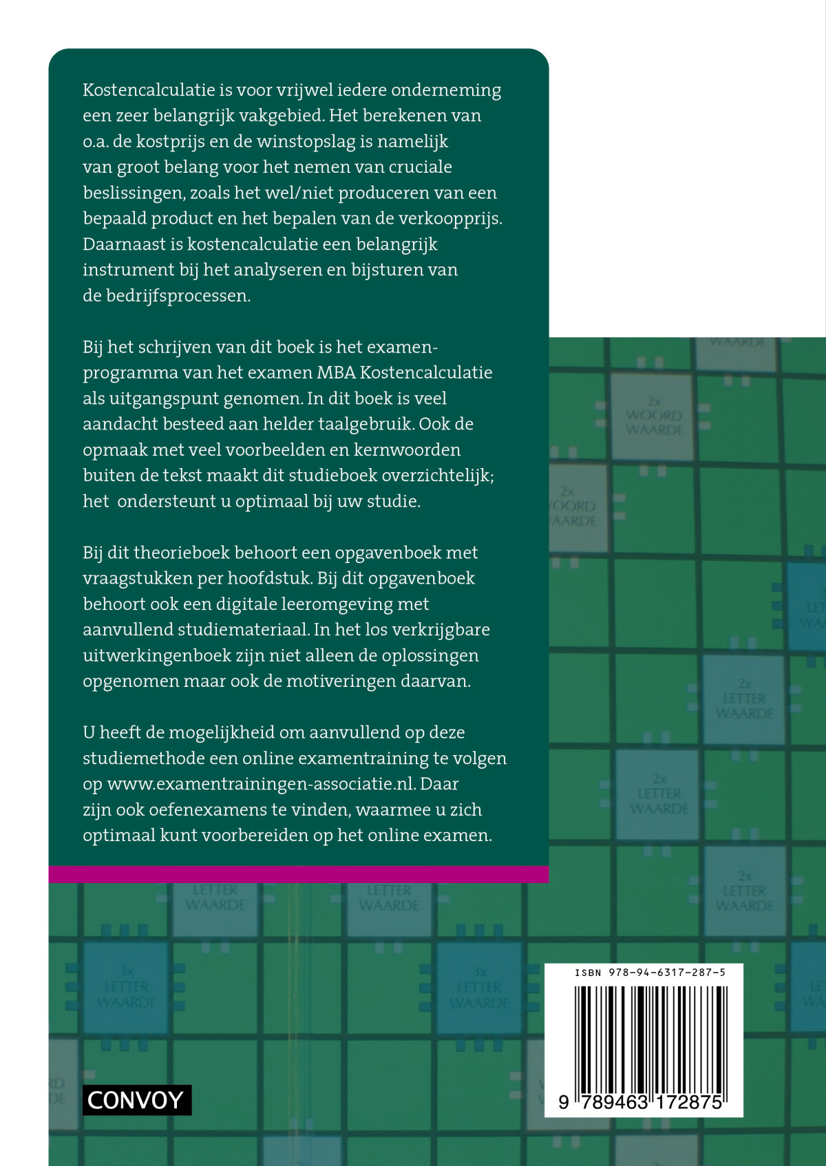 4e druk / MBA kostencalculatie / Theorieboek achterkant