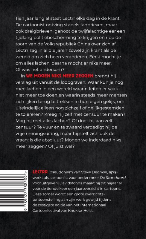 We mogen niks meer zeggen achterkant