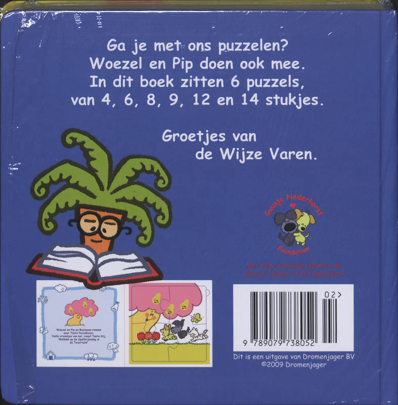 Puzzelen in de tovertuin / Woezel en Pip kartonnen boekjes / 1 achterkant