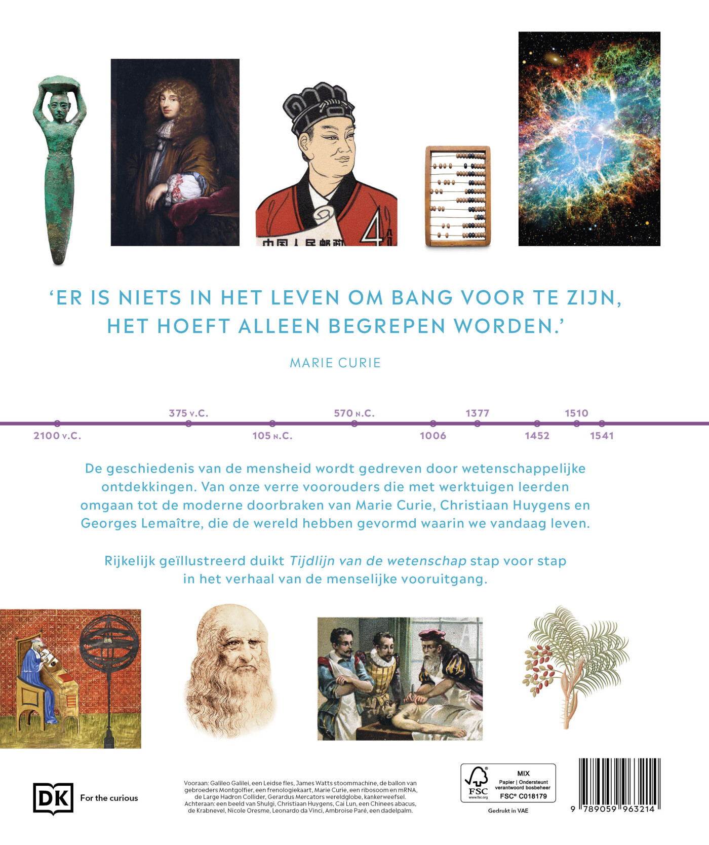 Tijdlijn van de wetenschap achterkant