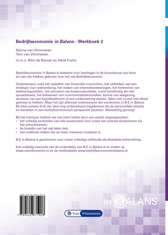 Bedrijfseconomie in Balans vwo Werkboek 2 achterkant