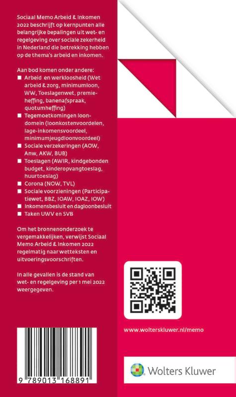 Sociaal Memo Arbeid & Inkomen 2022 Sociaal Memo Arbeid & Inkomen 2022 achterkant