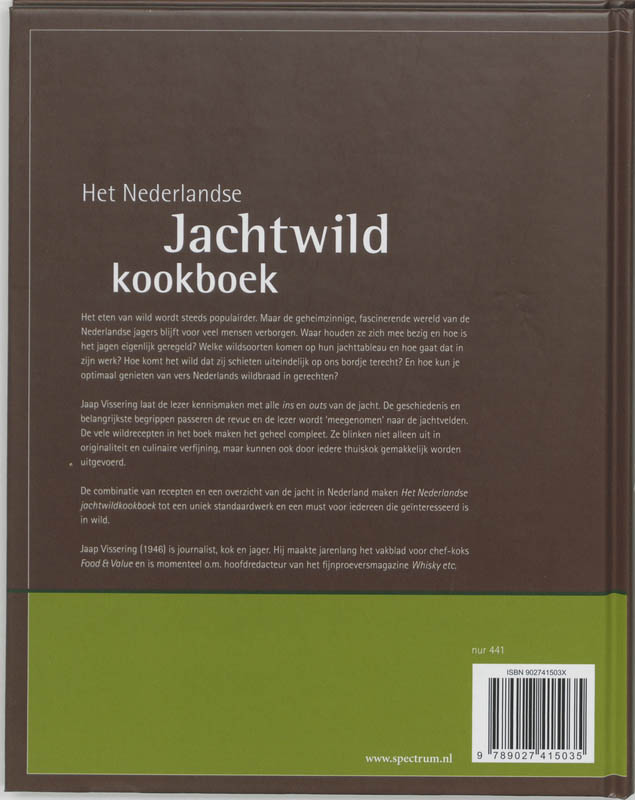 Het Nederlandse jachtwildkookboek achterkant