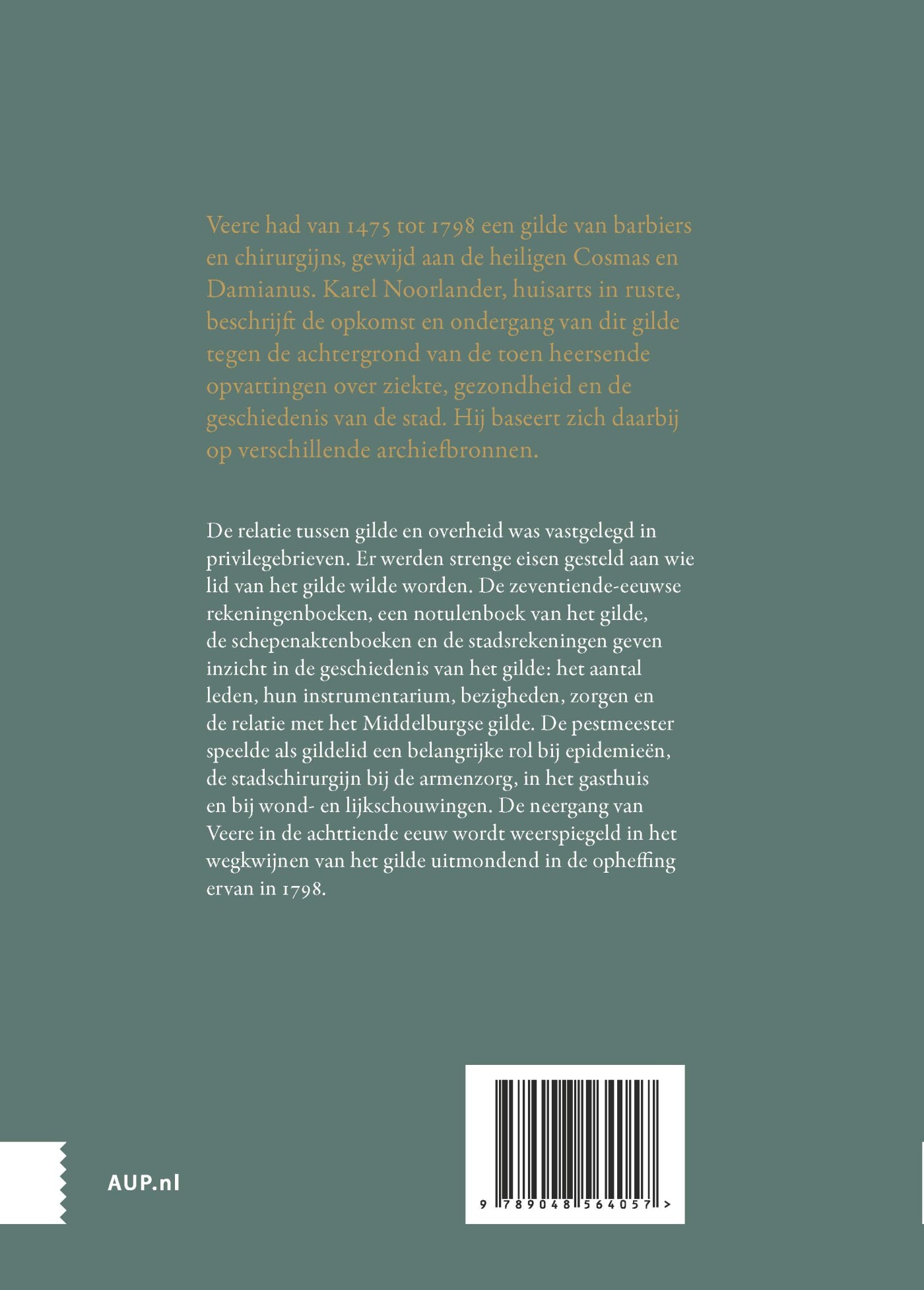 Het gilde van de barbiers en chirurgijns te Veere, 1475-1798 achterkant