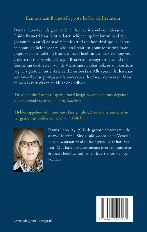 Tussen de regels / Guido Brunetti / 23 Tussen de regels / Guido Brunetti / 23 achterkant