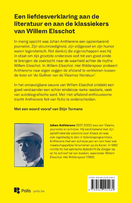 Willem Elsschot. Het Ridderspoor achterkant