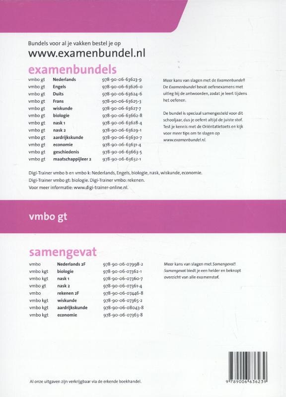 Examenbundel vmbo-gt Nederlands 2015/2016 achterkant