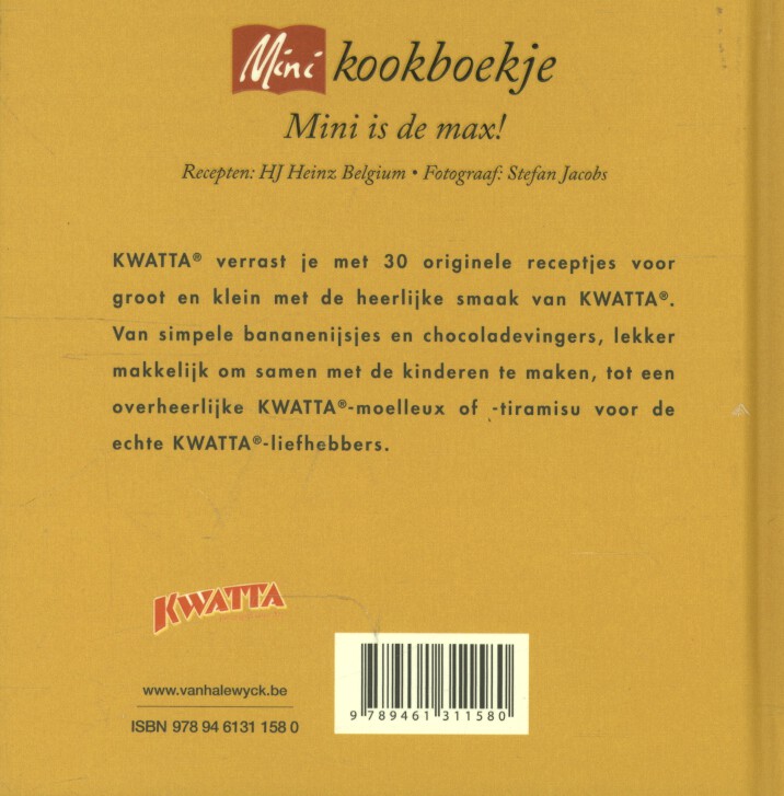Minikookboekje - Kwatta achterkant