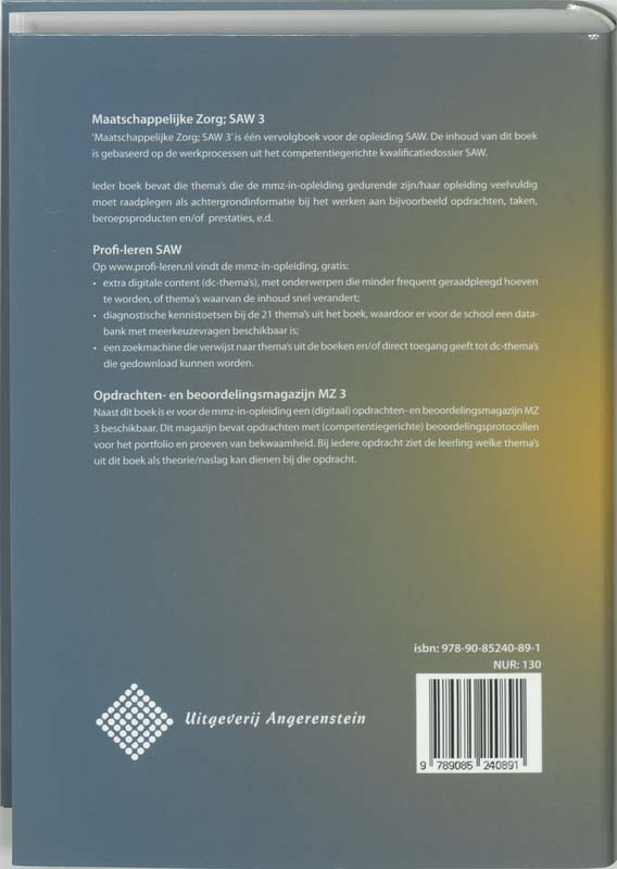 Maatschappelijke Zorg SAW 3 achterkant