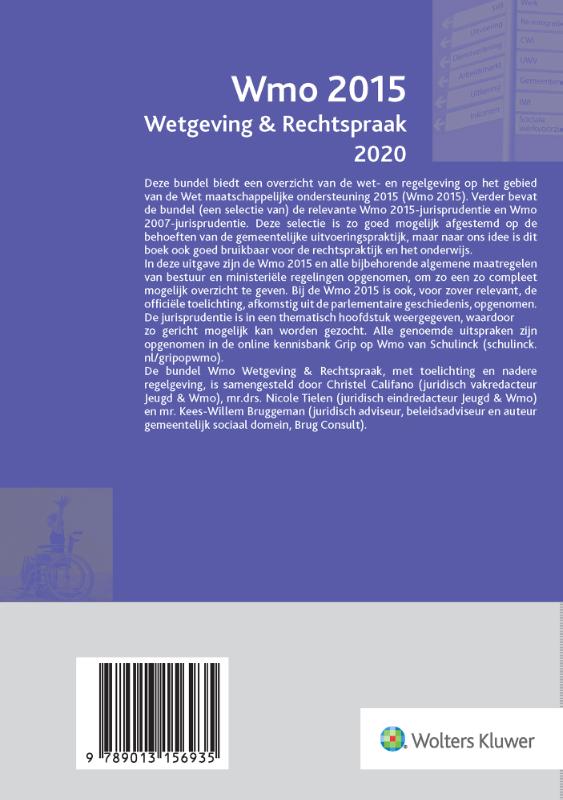 Wmo 2015 Wetgeving & Rechtspraak 2020 achterkant