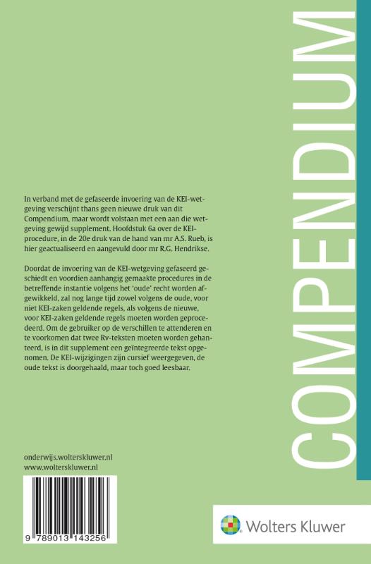Compendium van het Burgerlijk procesrecht, Procederen in KEI-zaken achterkant