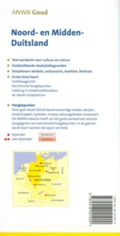 Noord- en Midden-Duitsland / ANWB goud achterkant